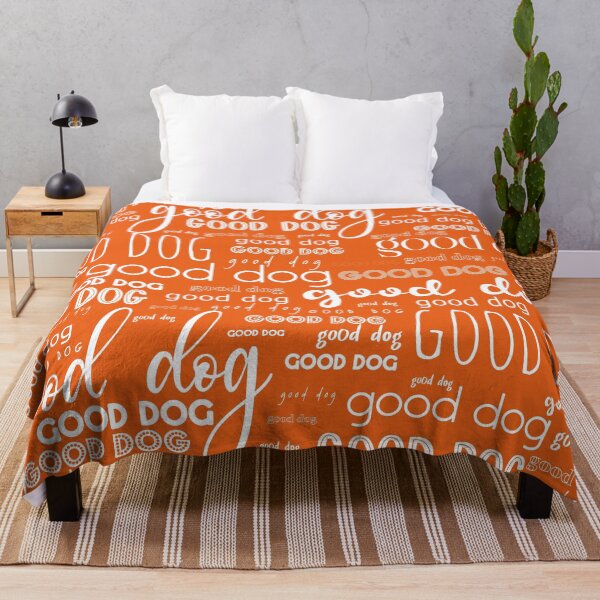 Item preview, Good Dog Cute Typography for Good Dogs or Confused Cats in Orange and White designed and sold by kierkegaard.