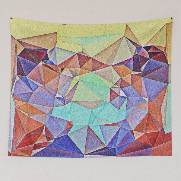 Item preview, Triangular shape art with floral texture designed and sold by Saknarong Mahima.