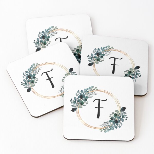 Item preview, Monogram Letter F | Laurels with Gold Borders designed and sold by JustSeasons.