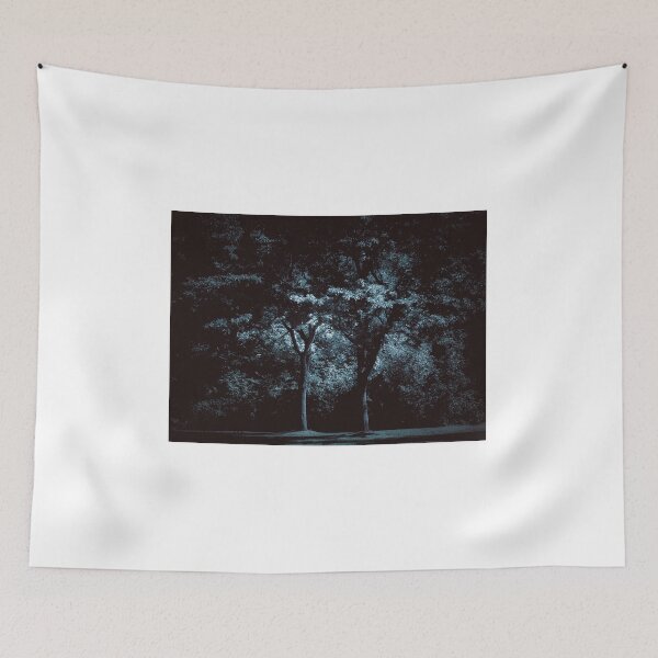 Item preview, dazecore aesthetic trail landscape photography grunge vintage blue bunch of trees darker closer designed and sold by sielexis.