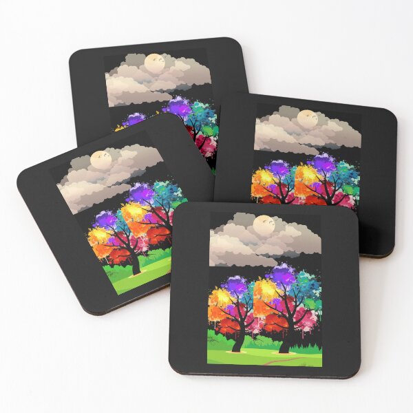 Item preview, The Color Of  Autumn Shady Trees At Night Artwork designed and sold by DelightfulBliss.