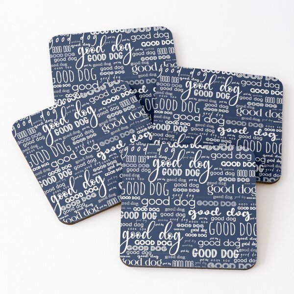 Item preview, Good Dog Cute Typography for Good Dogs or Confused Cats in Nautical Navy Blue and White designed and sold by kierkegaard.