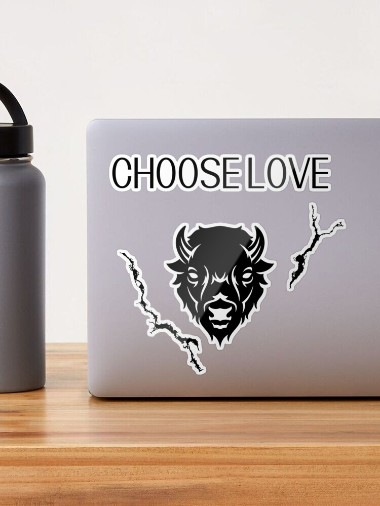 Choose love Buffalo Bills logo t shirt and logo Sticker for Sale by Fager