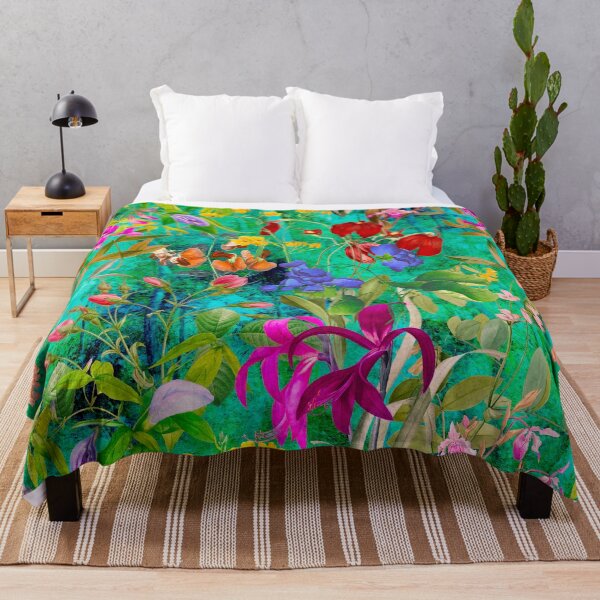 Item preview, Floral blooms and flowers exotic garden, roses and flowers, botanical pattern, flowers illustration, plants pattern, green aqua floral designed and sold by ZeinabTaha.