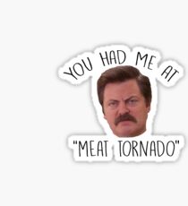 Ron Swanson Parks and Red Meat Tornado Sticker