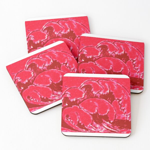 Item preview, Ocean wave, edited drawing, red designed and sold by MariDaniArt.