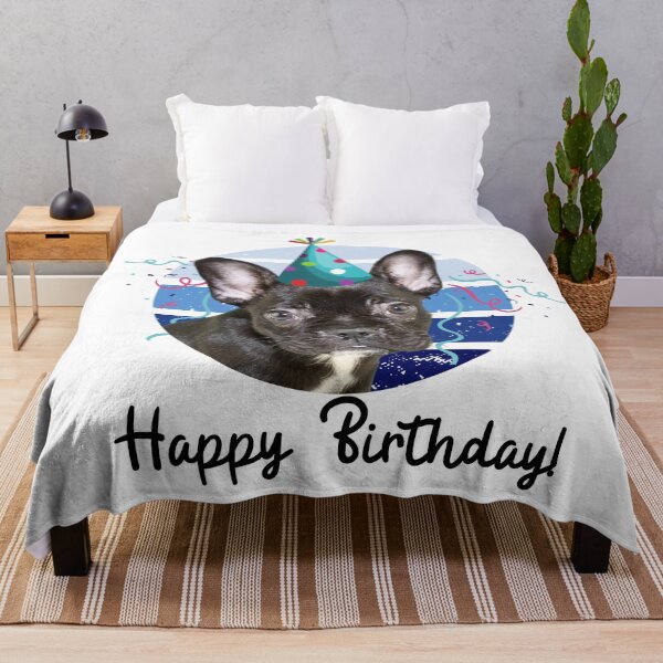 Item preview, French Bulldog Happy Birthday designed and sold by BronikowskiART.