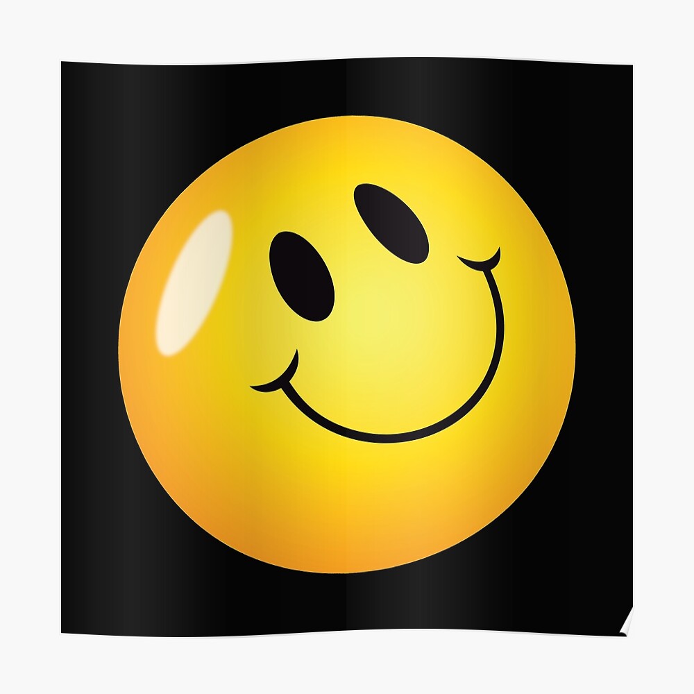 happy smiling emoji yellow and black and red,