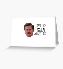 Ron Swanson Parks and Rec Greeting Card