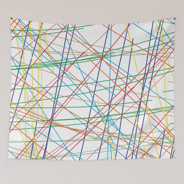 Item preview, "5, 6 Pick Up Sticks" - Modern, Bright, Lines, Geometric, Contemporary, Red, Yellow, Green, Blue, Tan, Beige, Orange  designed and sold by CanisPicta.