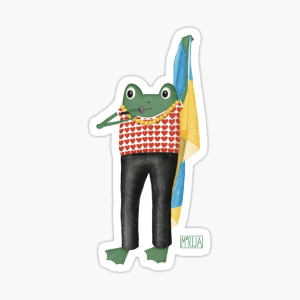 Stand With Ukraine Frog Sticker