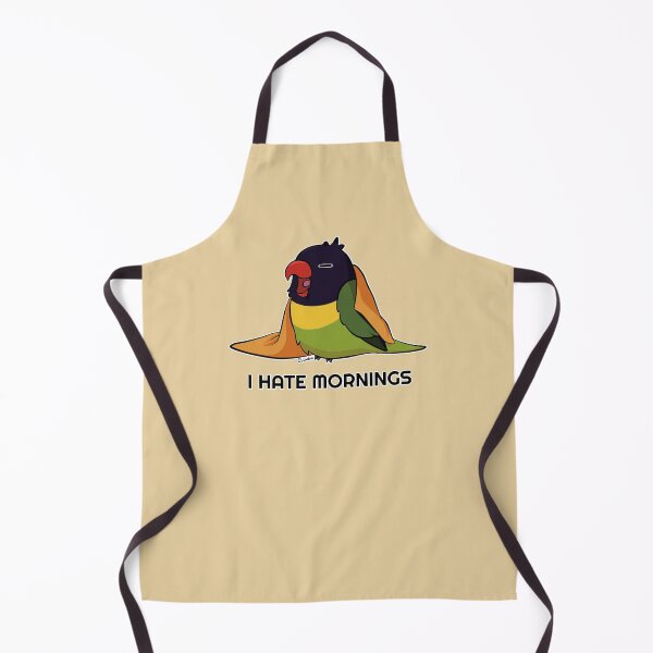 Item preview, I hate mornings masked lovebird designed and sold by Lovebirbs.