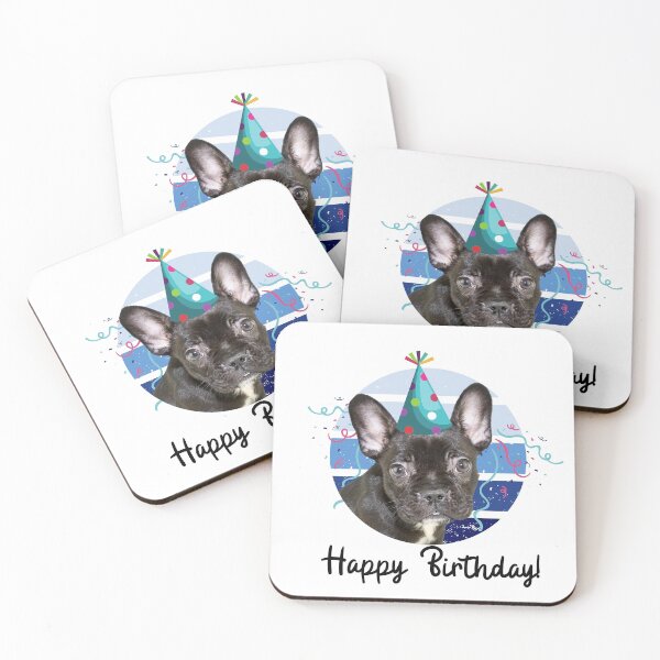 Item preview, French Bulldog Happy Birthday designed and sold by BronikowskiART.