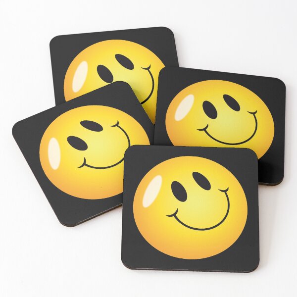 Item preview, happy smiling emoji yellow and black and red, designed and sold by johnrk.