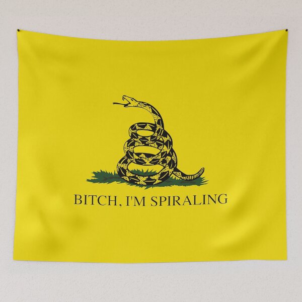 Item preview, Gadsden Flag Parody: Bitch, I'm Spiraling designed and sold by Happy Puppy Print On Demand.