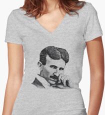 Nikola Tesla Women's Fitted V-Neck T-Shirt