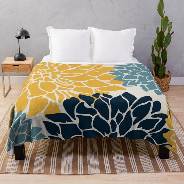 Item preview, Flower Blooms, Yellow, Navy, Teal designed and sold by meggydesigns.