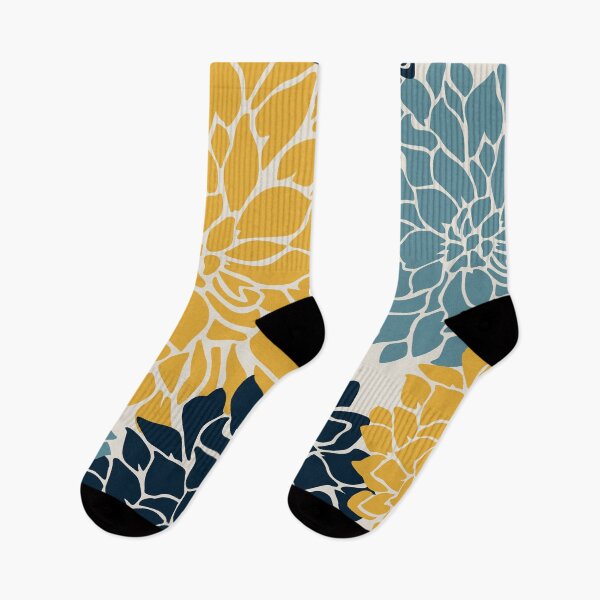 Item preview, Flower Blooms, Yellow, Navy, Teal designed and sold by meggydesigns.