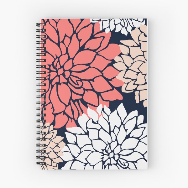 Artikelvorschau, Flower Blooms, Coral, Blush, Navy entworfen und verkauft von meggydesigns.