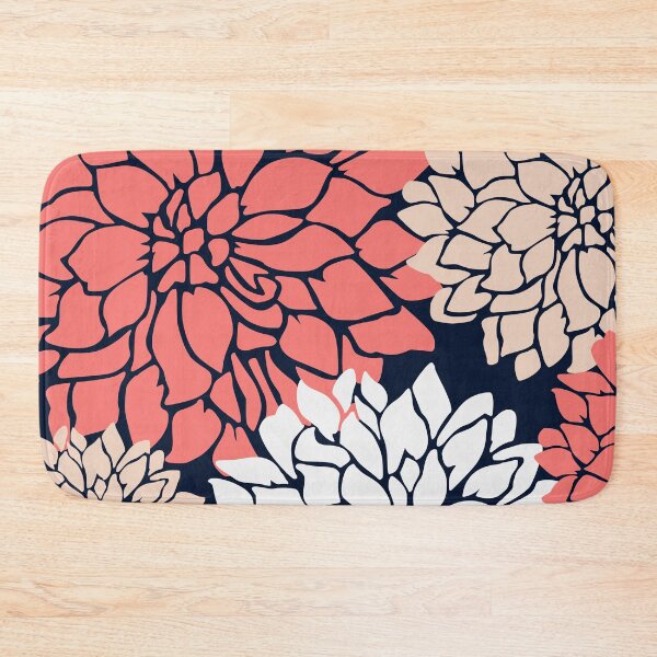 Artikelvorschau, Flower Blooms, Coral, Blush, Navy entworfen und verkauft von meggydesigns.