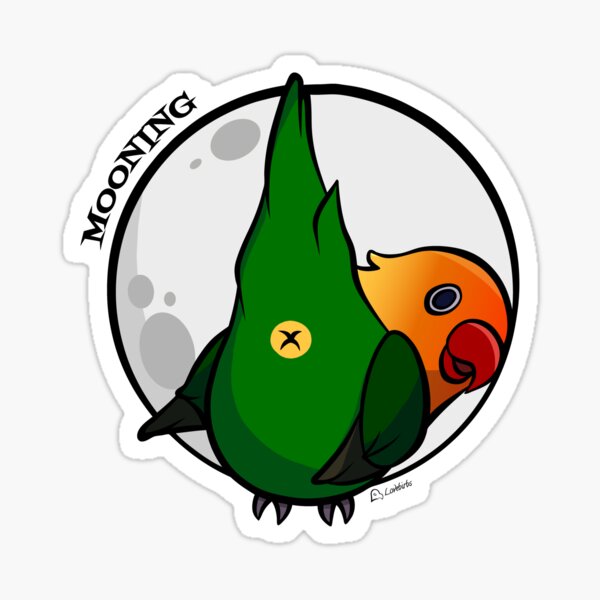Mooning fischers lovebird Sticker