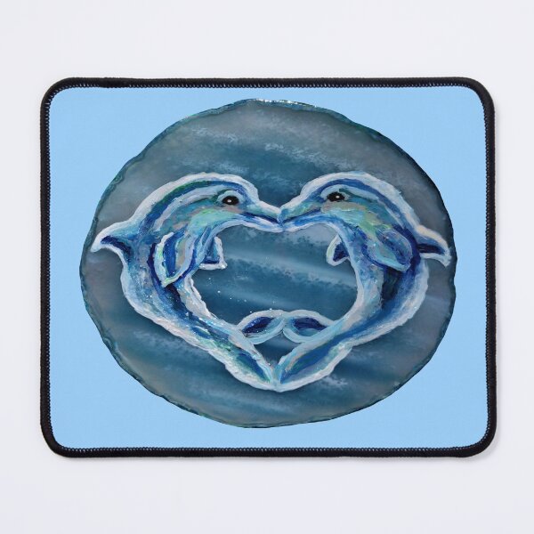 Item preview, Kissing Dolphins Blue Agate designed and sold by Deborah Camp.