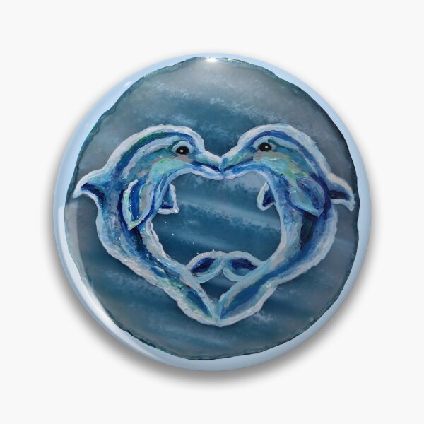 Item preview, Kissing Dolphins Blue Agate  designed and sold by Deborah Camp.