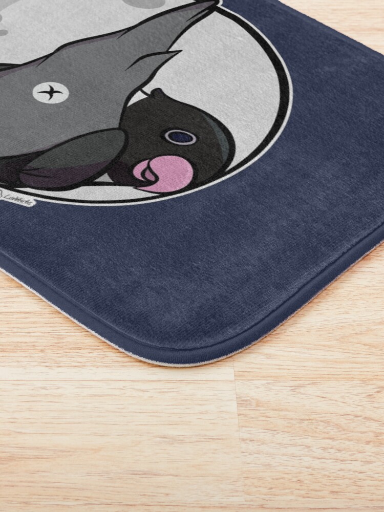 Thumbnail 3 of 6, Bath Mat, Mooning masked mauve mutation lovebird designed and sold by Lovebirbs.