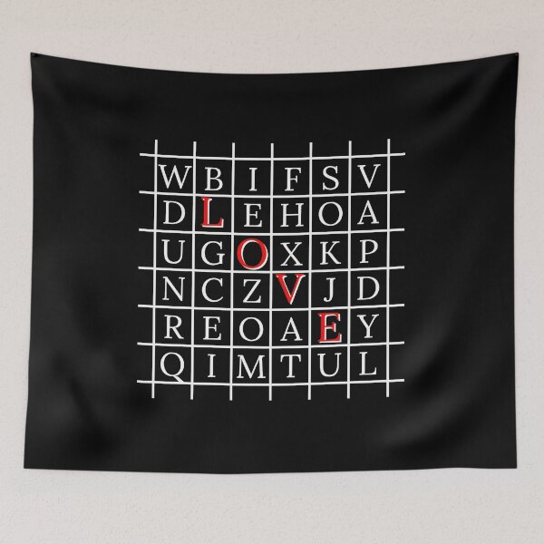 Item preview, Love word search in white designed and sold by JHcolors.