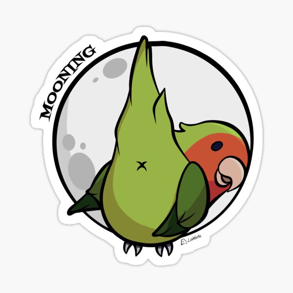 Mooning peach faced lovebird Sticker