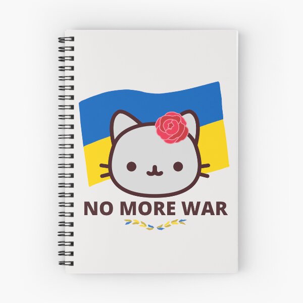 Item preview, No more war. Tender cat with flowers with the flag of Ukraine in support of this country that Russia is doing so much damage to. designed and sold by EMIPRINCESS.