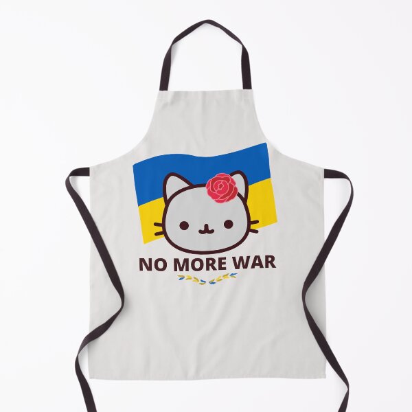 Item preview, No more war. Tender cat with flowers with the flag of Ukraine in support of this country that Russia is doing so much damage to. designed and sold by EMIPRINCESS.
