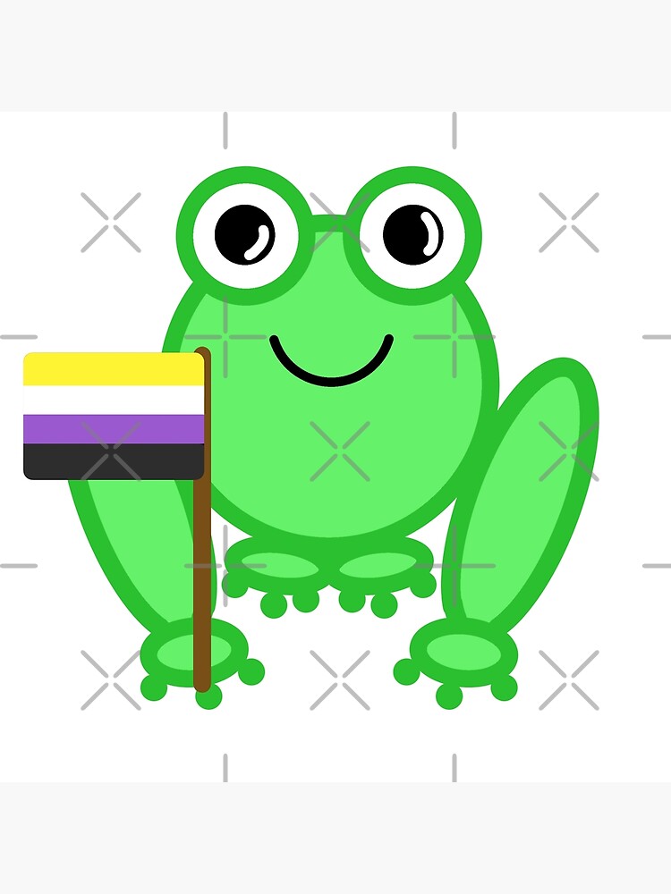 "Frog with Non binary pride flag" Photographic Print for Sale by Alex