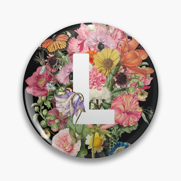Item preview, Monogram Letter L with Romantic Vintage Flowers designed and sold by Trish Dish.