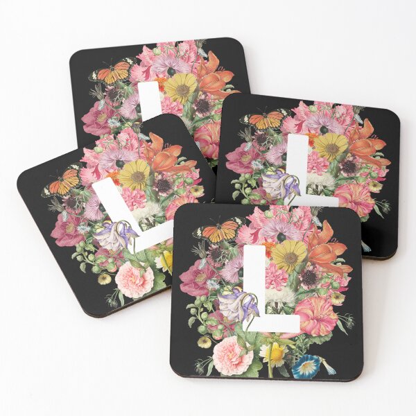Item preview, Monogram Letter L with Romantic Vintage Flowers designed and sold by Trish Dish.