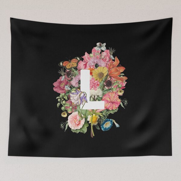 Item preview, Monogram Letter L with Romantic Vintage Flowers designed and sold by Trish Dish.