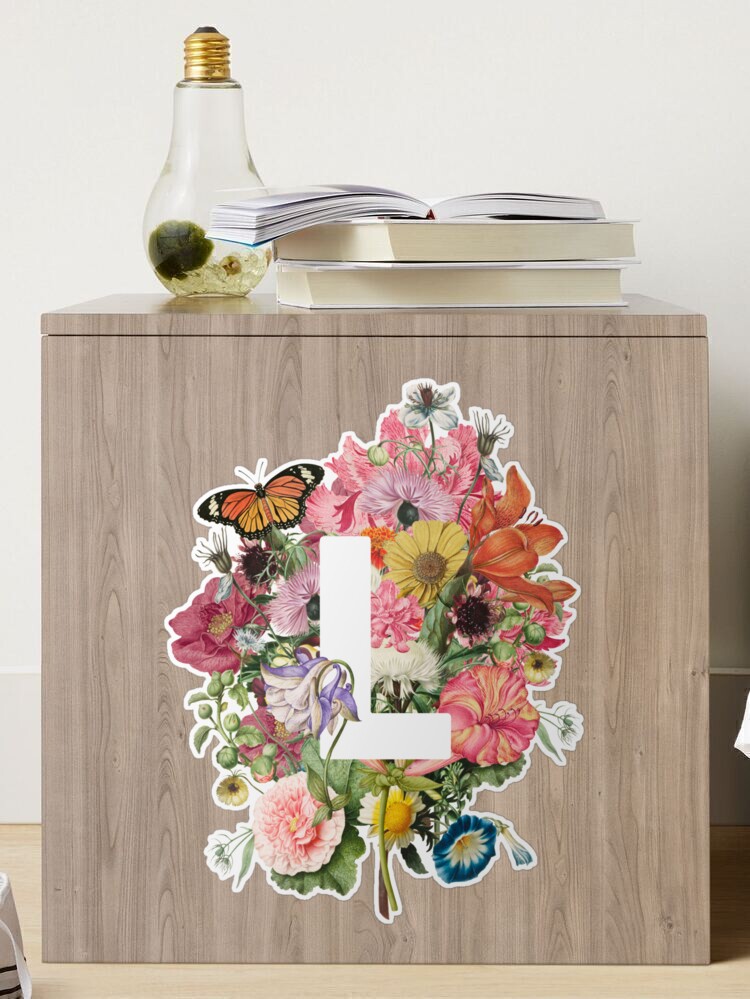 Monogram Letter M with Romantic Vintage Flowers Sticker for Sale by Trish  Dish