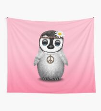Cute Baby Penguin Hippie Wall Tapestry