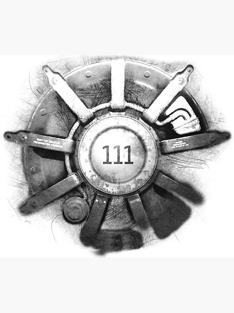 Fallout 4 Vault 111 Door Drawing" Metal Print for Sale by TortillaChief |  Redbubble