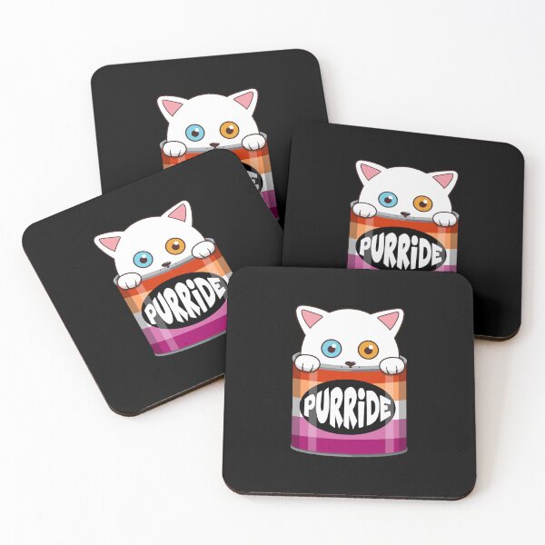 Item preview, Funny White Cat In The Purride Can Of Pate Lesbian Pride designed and sold by Luan Huynh.