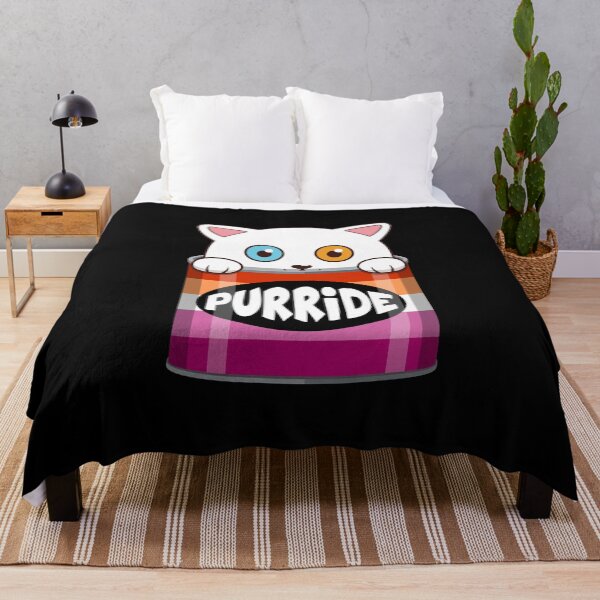 Item preview, Funny White Cat In The Purride Can Of Pate Lesbian Pride designed and sold by Luan Huynh.