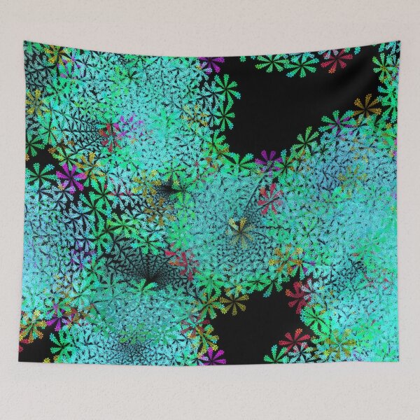 Item preview, Eye catcher! Fractal flowers in cool colors designed and sold by MarionsArt.