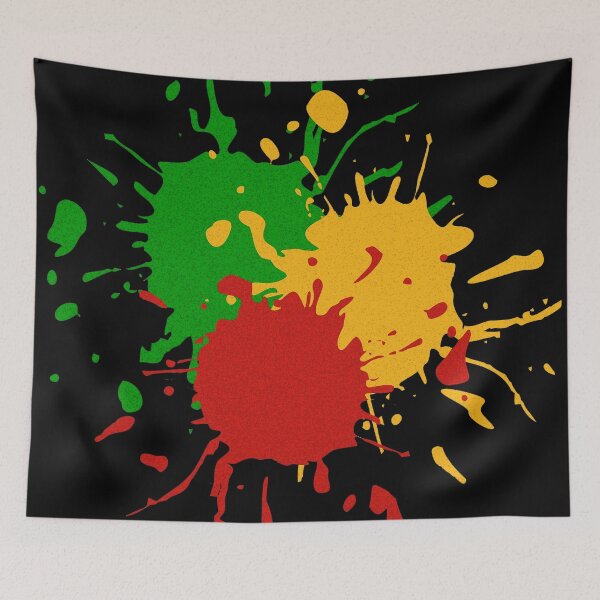 Item preview, Rastafari Colors - Splashes Green Yellow Red designed and sold by EDDArt.