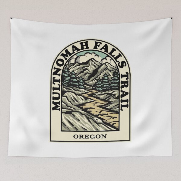 Item preview, multnomah falls trail Oregon hiking backpacking trail designed and sold by HalpinDesign.