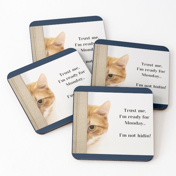 Item preview, Cute And Funny Cat Monday Meme designed and sold by ArtbyCharmante.