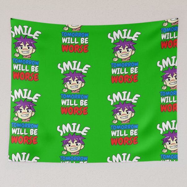 Item preview, Smile Tomorrow Will Be Worse | Anime Emote | Funny Quote designed and sold by BBMarioni.