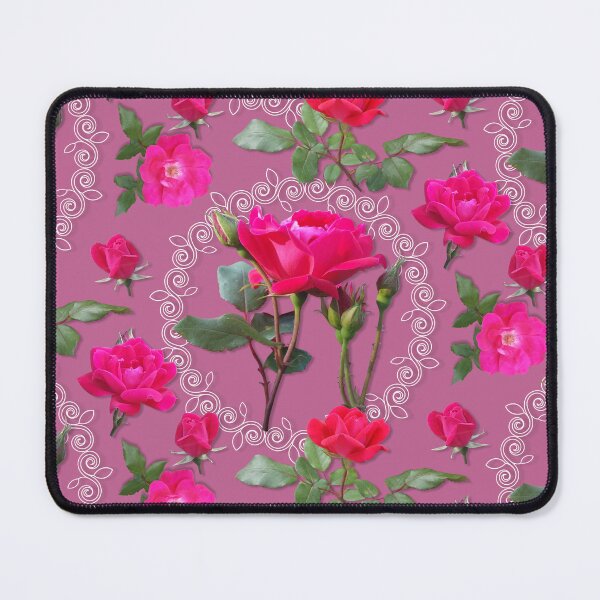 Item preview, Rose Medallion on Sweet Mauve Half-Drop Repeat 5748 designed and sold by Art in My Loft.