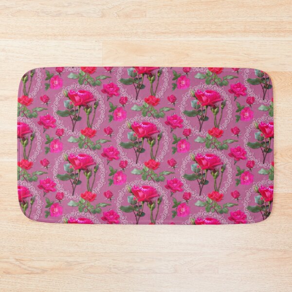 Item preview, Rose Medallion on Sweet Mauve Half-Drop Repeat 5748 designed and sold by Art in My Loft.