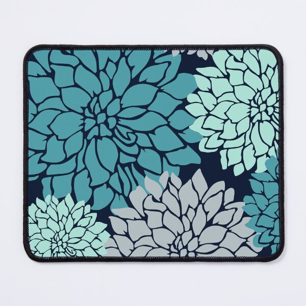 Item preview, Flower Blooms, Teal, Navy and Grey designed and sold by meggydesigns.