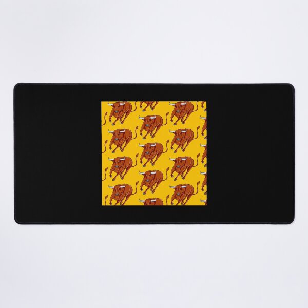 Item preview, Running Bull Pattern on Yellow Background designed and sold by joseartgel.
